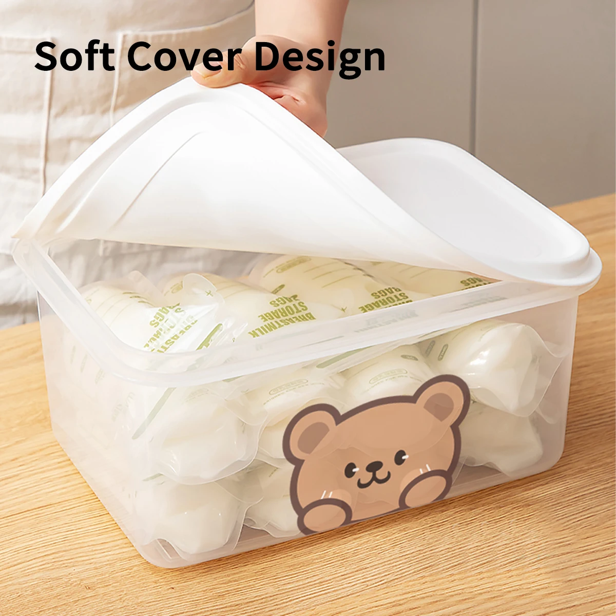 WORTHBUY Transparent Food Storage Box Breast Milk Cooler Box Refrigerator Food Keeper Sealed Breast Milk Fresh-keeping Box