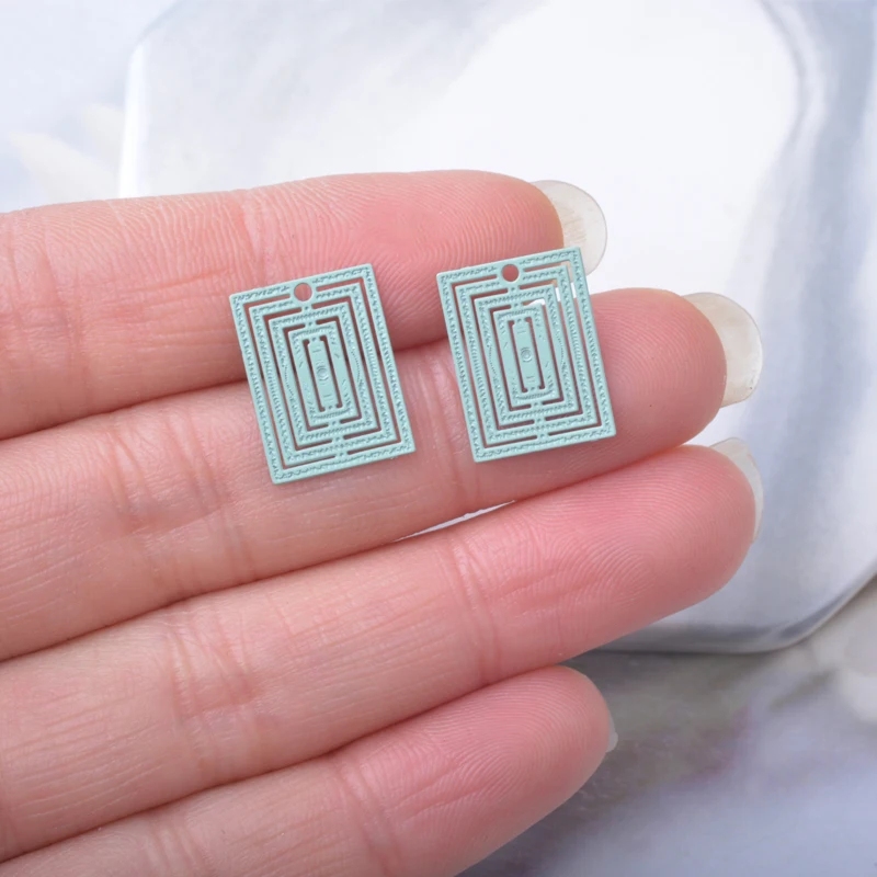 30 Stück AC4299 Messing-Schmuckanhänger in Hellgold, Geometrische Rechteck-Charms, DIY-Zubehör für Damen-Ohrringe und Halsketten – Detail 11