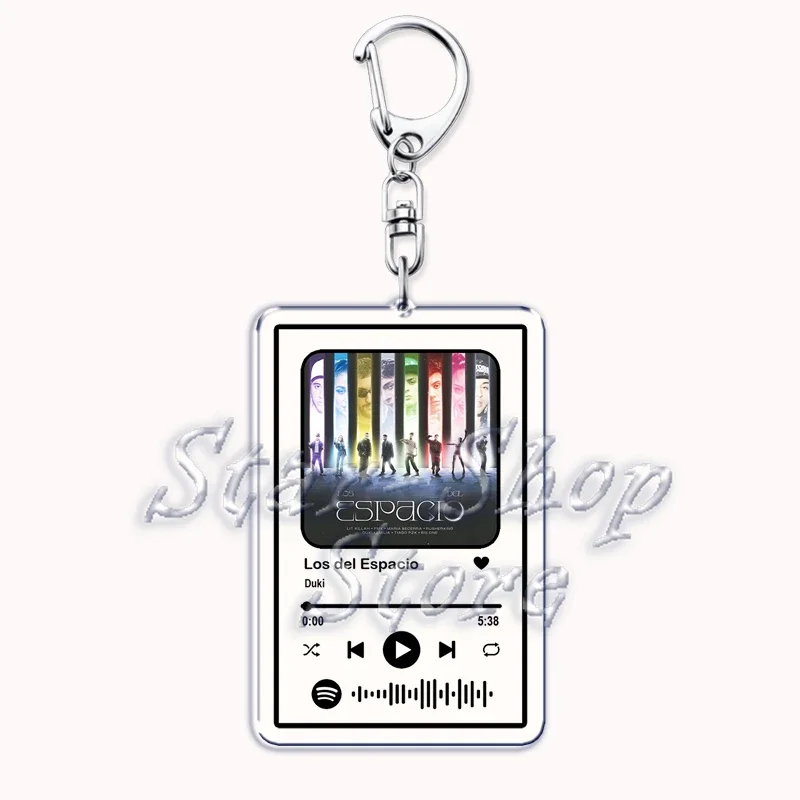 Popular Rap Singer Duki Music Playlist Spotify Code Keychain for Women Accessories Rockstar Keying Jewelry Friends Fans Gifts