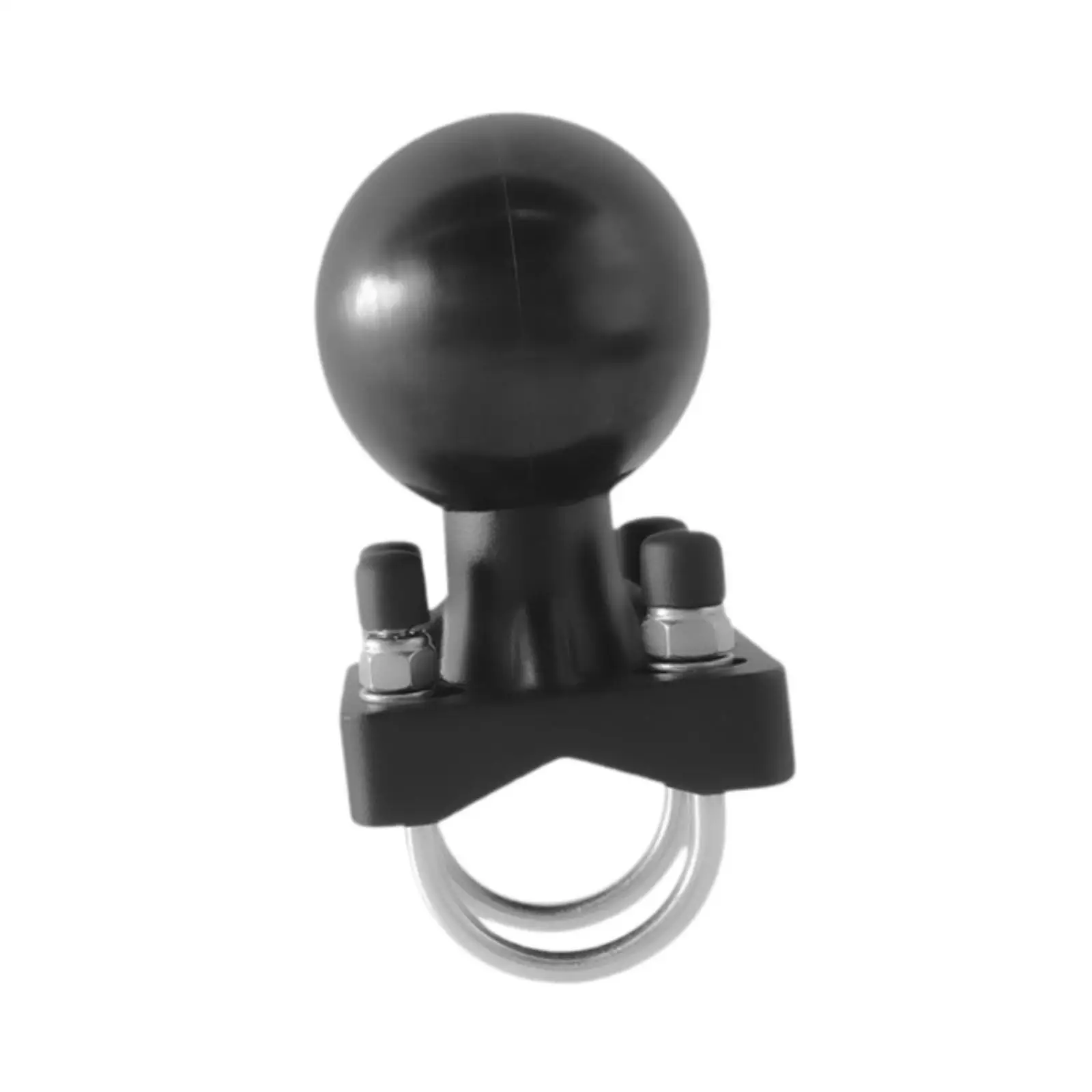 Aluminum Alloy 2.25 Inch Ball Mounts Double U Bolt Base with Rectangle Plate Black for Logistics Vehicle Setup