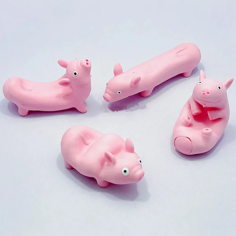 

Stress Relief Kawaii Pink Pig Figurines Miniature Pet Antistress Squeeze Toys Animals Funny Party Favors Kids Games