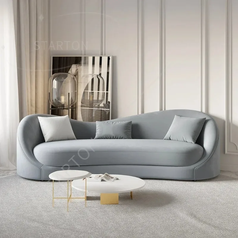 DIGGERA Velvet Sofa Couch for Living Room Apartment Bedroom with Solid Wood Frame Curved Comfy 84