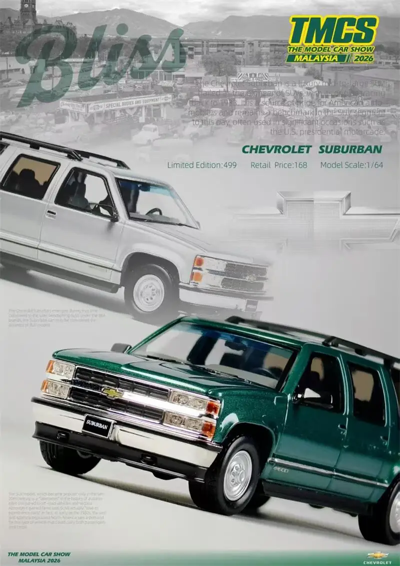 BlissMold 1:64 Suburban Limited499 TMCS MALAYSIA 2026 Alloy Vehicle Collectible Car Model