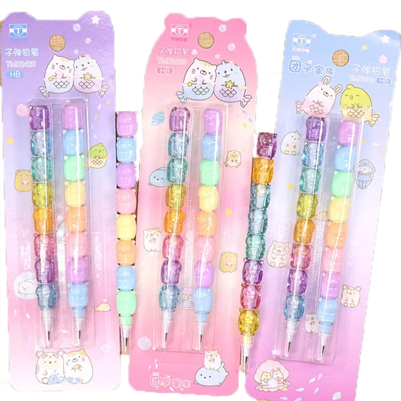 2Pcs SUMIKKO GURASHI Kawaii animal Non-sharpening Pencil HB Sketch Drawing Pencils Stationery School Supplies for Kids Gift