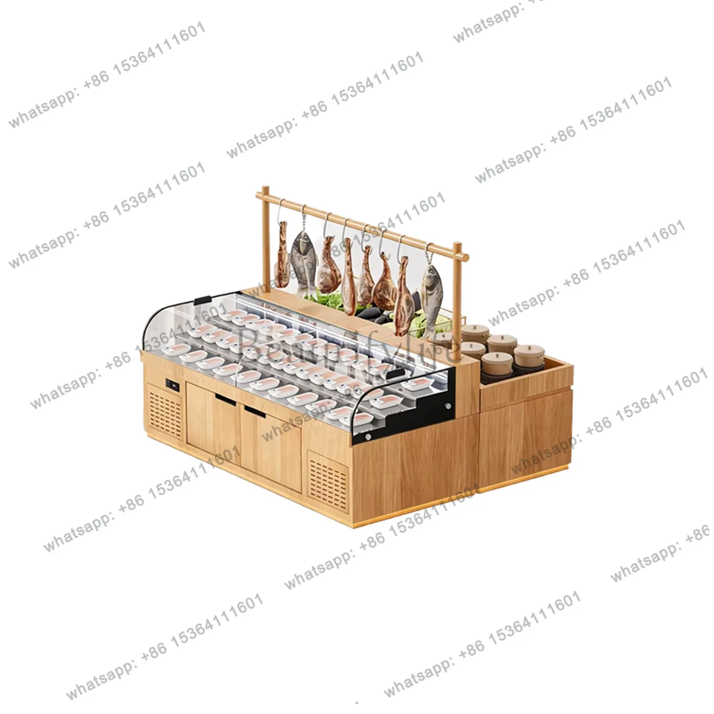 Dishes BBQ Display Cabinet Fruit and Vegetable Refrigerated Freezer Commercial Combination Freezer