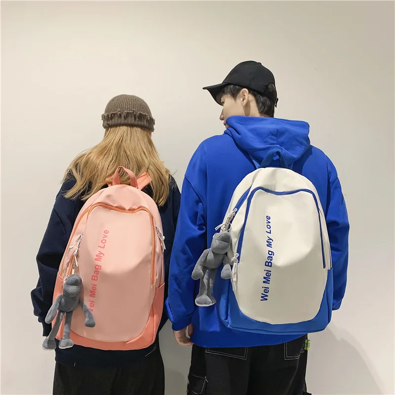 

Korean Style Large Capacity Unisex Backpack Fashionable High School College Student Bookbag Computer Bag Polyester Lining Nylon
