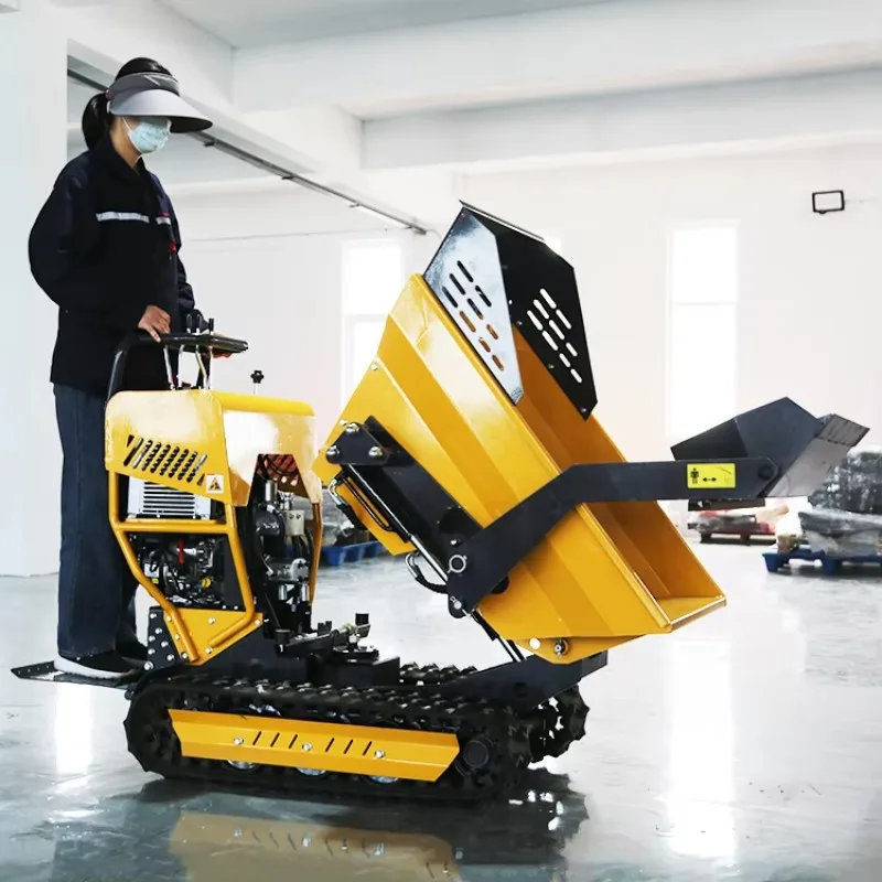 

Factory Direct Sales of Mini Tracked Dump Trucks Standing Fully Hydraulic Walk-behind Models CE Certified Construction Machinery