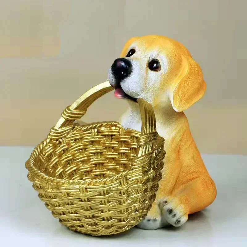 

Resin Dog Figurine Storage Box Decoration Ornamental Art Sculpture Figure Home Decor Gift Decorative Key Phone Candy Holder