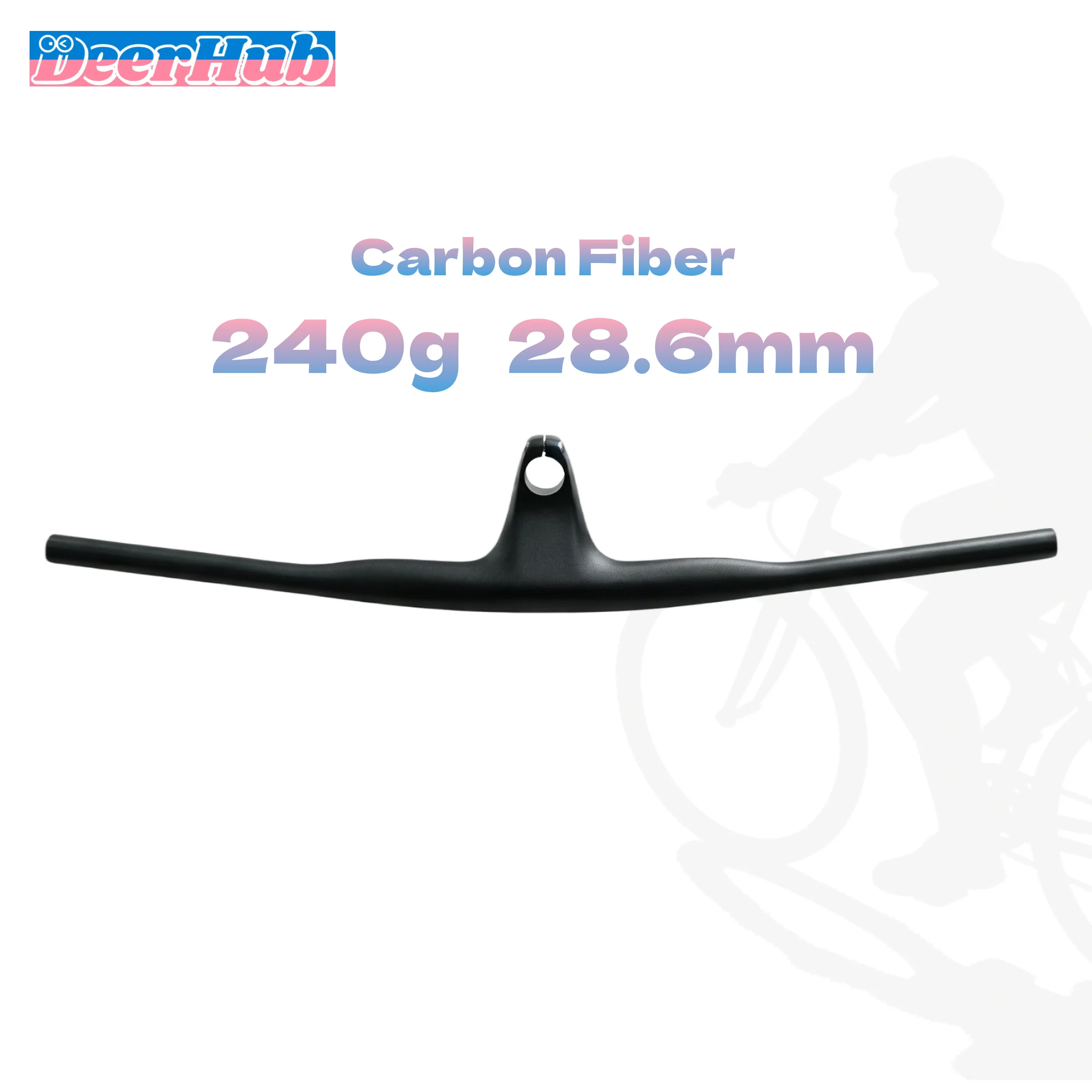T800 Carbon Fiber Mountain Bike Integrated Handlebar Ultralight External Cable Routing Flat Bar DeerHub