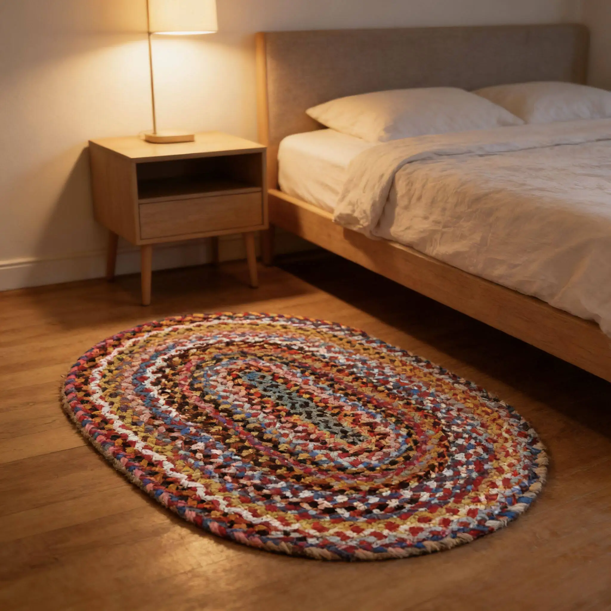

Dopamine handwoven cotton woven rug - perfect for living room, bedroom, bedside, home, and b&b decor