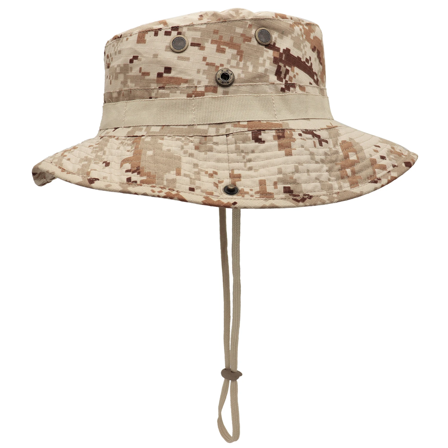 Camouflage Tactical Sunscreen Hat for Men Women Outdoor Fishing Hiking Panama Hat Foldable Fisherman Hat Waterproof Bucket Hat