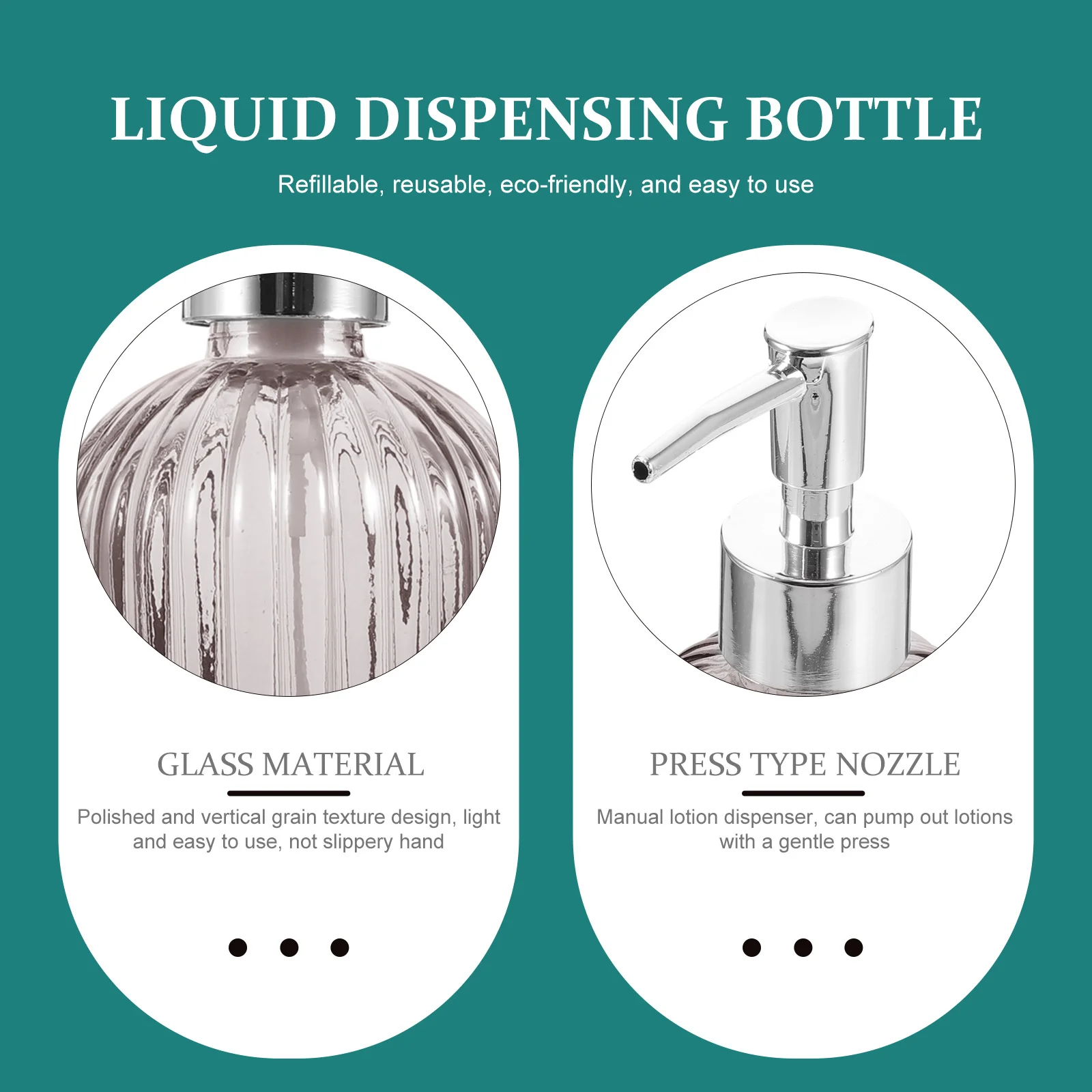 2 Stück Glas-Spenderflaschen, langlebig, für Shampoo, Lotion, Aufbewahrung, Pumpflaschen, tragbar, auslaufsicher, wiederverwendbar, Behälter für Reisen