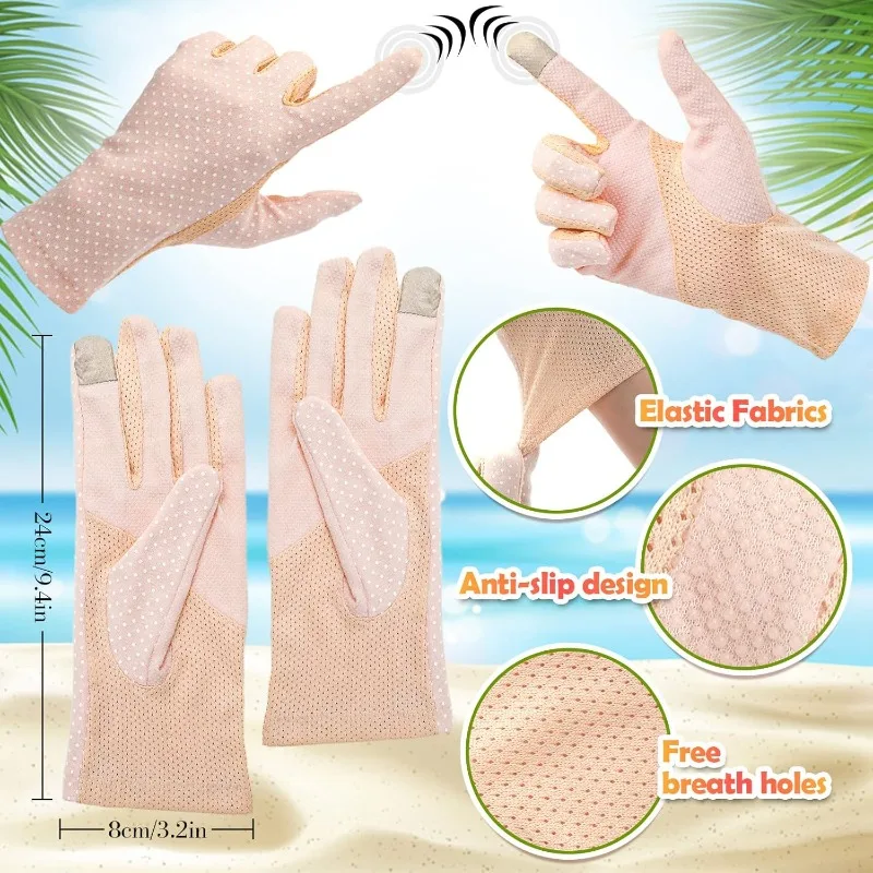 For Outdoor Activities Riding Driving Fishing Golfing UV Sun Protection Gloves Breathable Full Finger Touchscreen Non Slip Glove