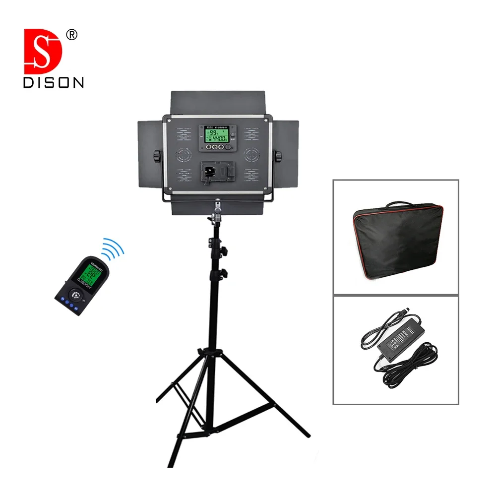 

140W Panel LED Lamp Wireless RC LCD Display E-2000II Studio Bio-color Photography Continue Lighting + Handbag + Tripod Set