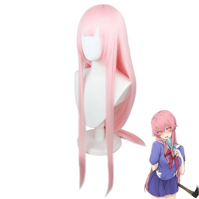 Anime Future Diary heroína modelado pelo largo y liso Gasai Yuno personaje peluca escenario danza actuación ropa partido tocado