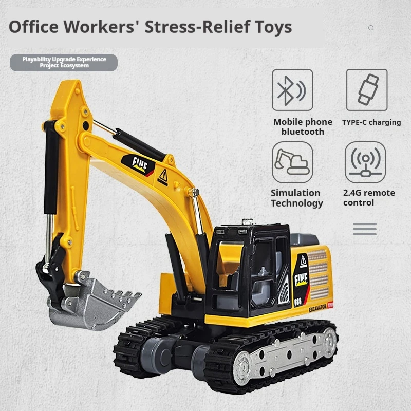 New Hg4-301 RC Truck Electric Remote Control Excavator Simulation Alloy Engineering Vehicle Toy Car Bulldozer Model Toy Gifts