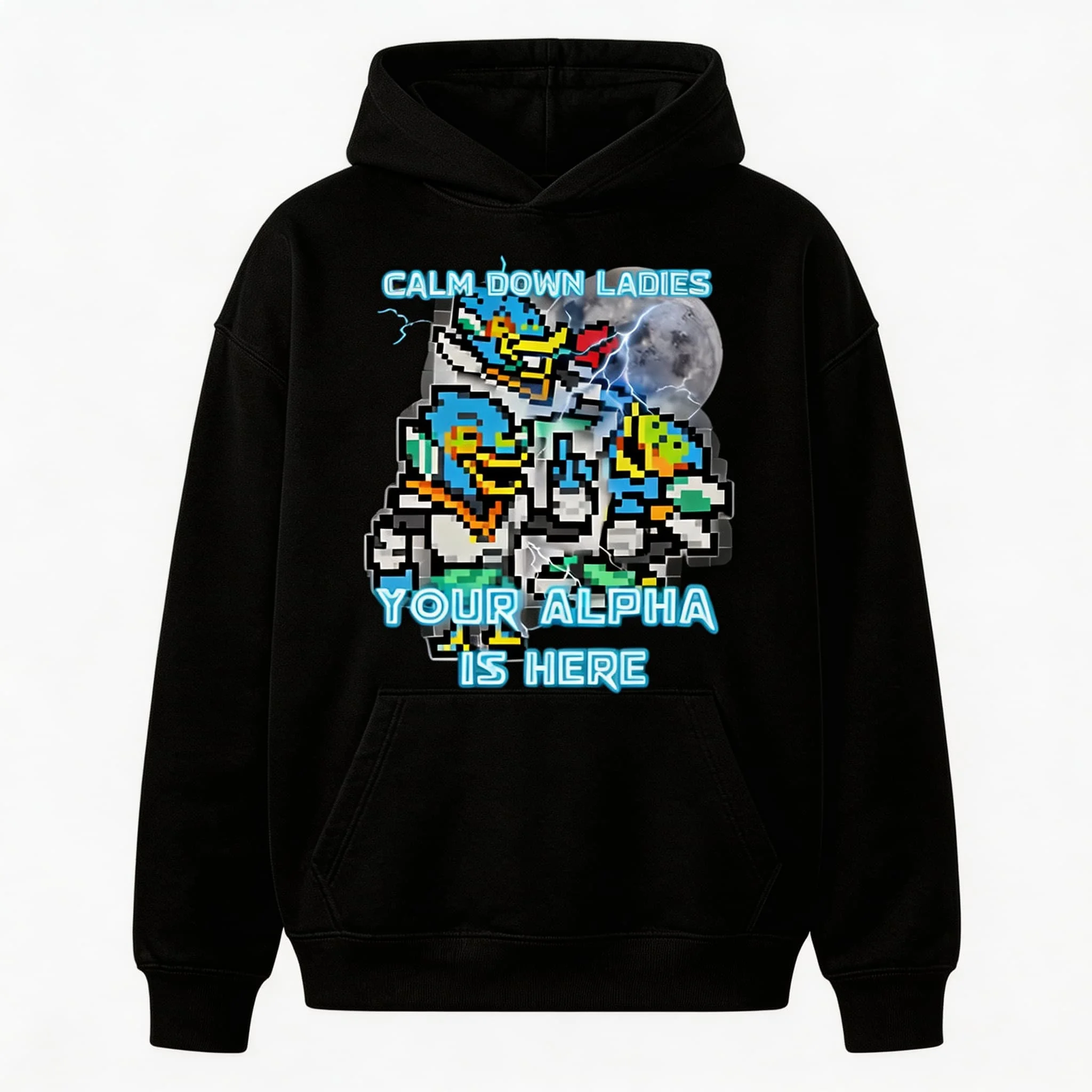 Calm Down Ladies Your Alpha Is Here Berdly Deltarune Autumn Winter Casual Men Hooded Coat Top Parent Child Kid 's Cotton Hoodie