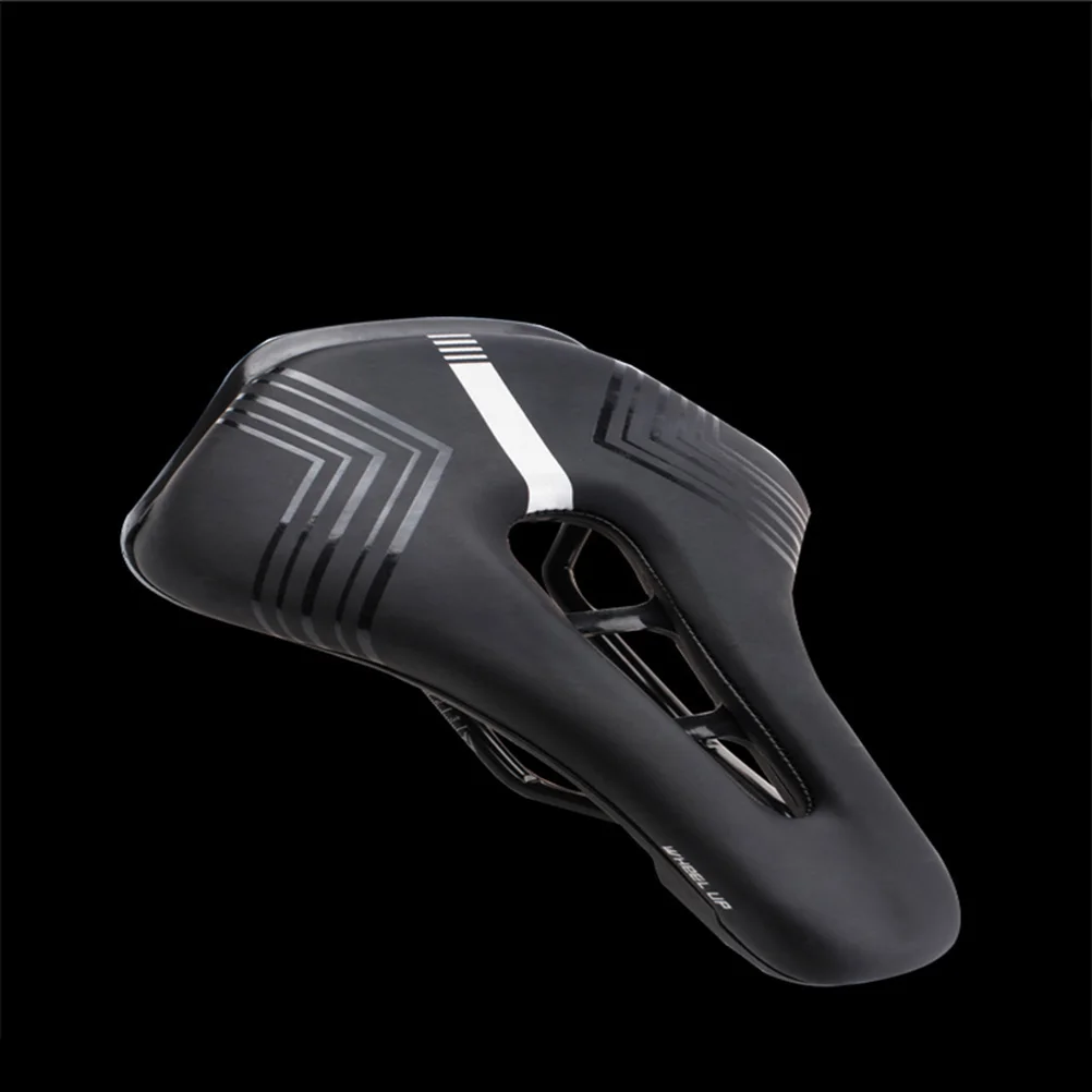 

Thickened Mountain Bike Seat Cushion Pu Saddle Cycling Comfortable Lightweight Easy Install Reflector Black