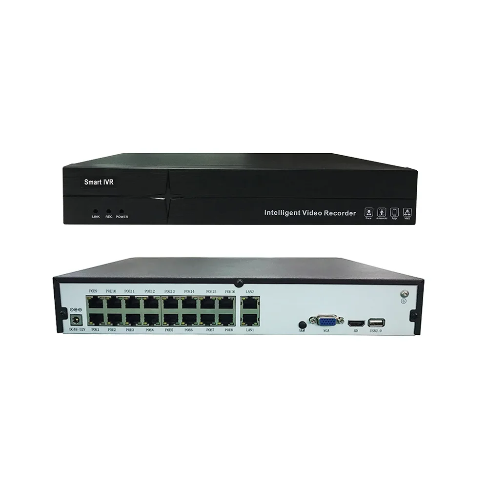 DIY IP Camera Kit 4 CH 8CH 16CH 1080P 1 SATA POE NVR H.265 Network Video Recorder