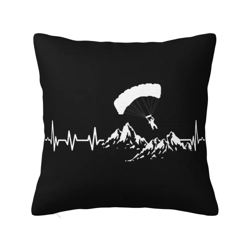 Heartbeat Paraglider Extreme Adventure Paragliding Cushion Cover Polyester Throw Pillow Case For Sofa  Home Decor Pillowslip