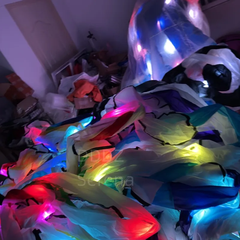 DDDZ 20 メートル LED タコ夜飛行凧リップストップナイロン生地ラインランドリーペンダント大型ソフトインフレータブル大型ショー凧