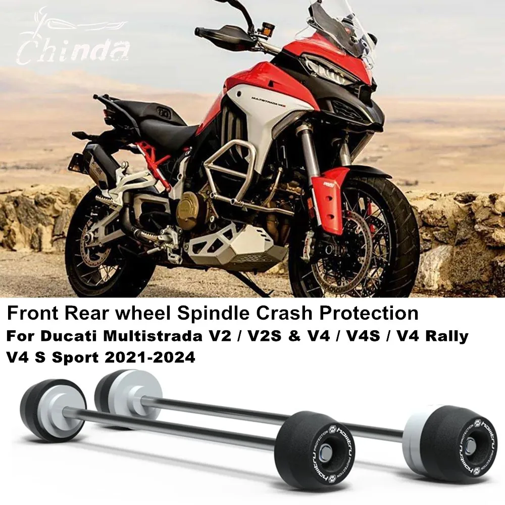 

For Ducati Multistrada V2 / V2S & V4 / V4S / V4 Rally & V4 S Sport 2021-2024 Front & Rear wheel Spindle Crash Protection Kit
