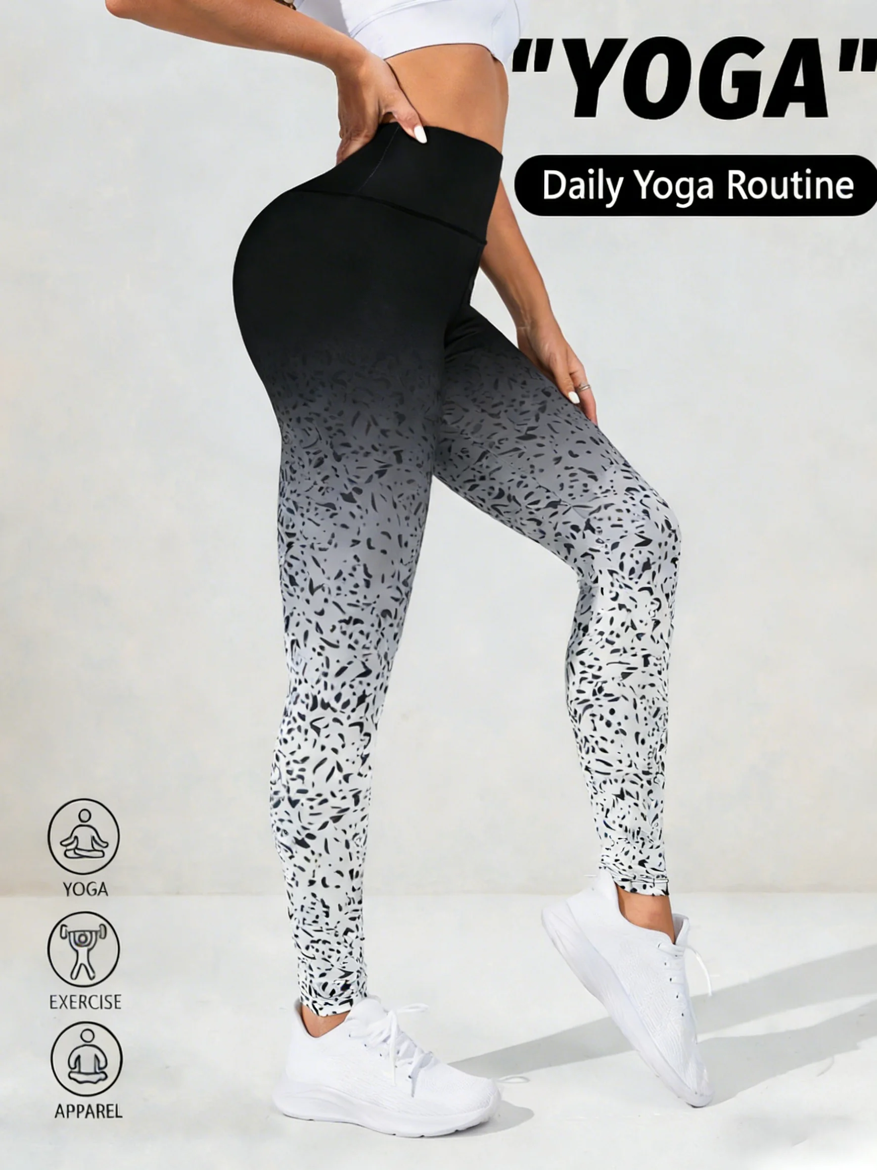 

Женские леггинсы с высокой талией и эффектом подтяжки бедер, градиентного цвета, для йоги, фитнеса, бега, облегающие, мягкие и удобные.