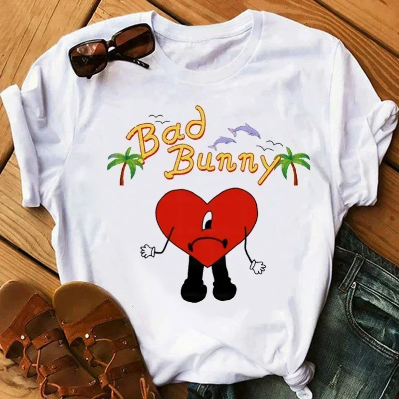 Camiseta de Bad Bunny UN VERANO SIN TI para hombre y mujer, ropa de pareja, estética japonesa, Camisetas estampadas tumblr 2024