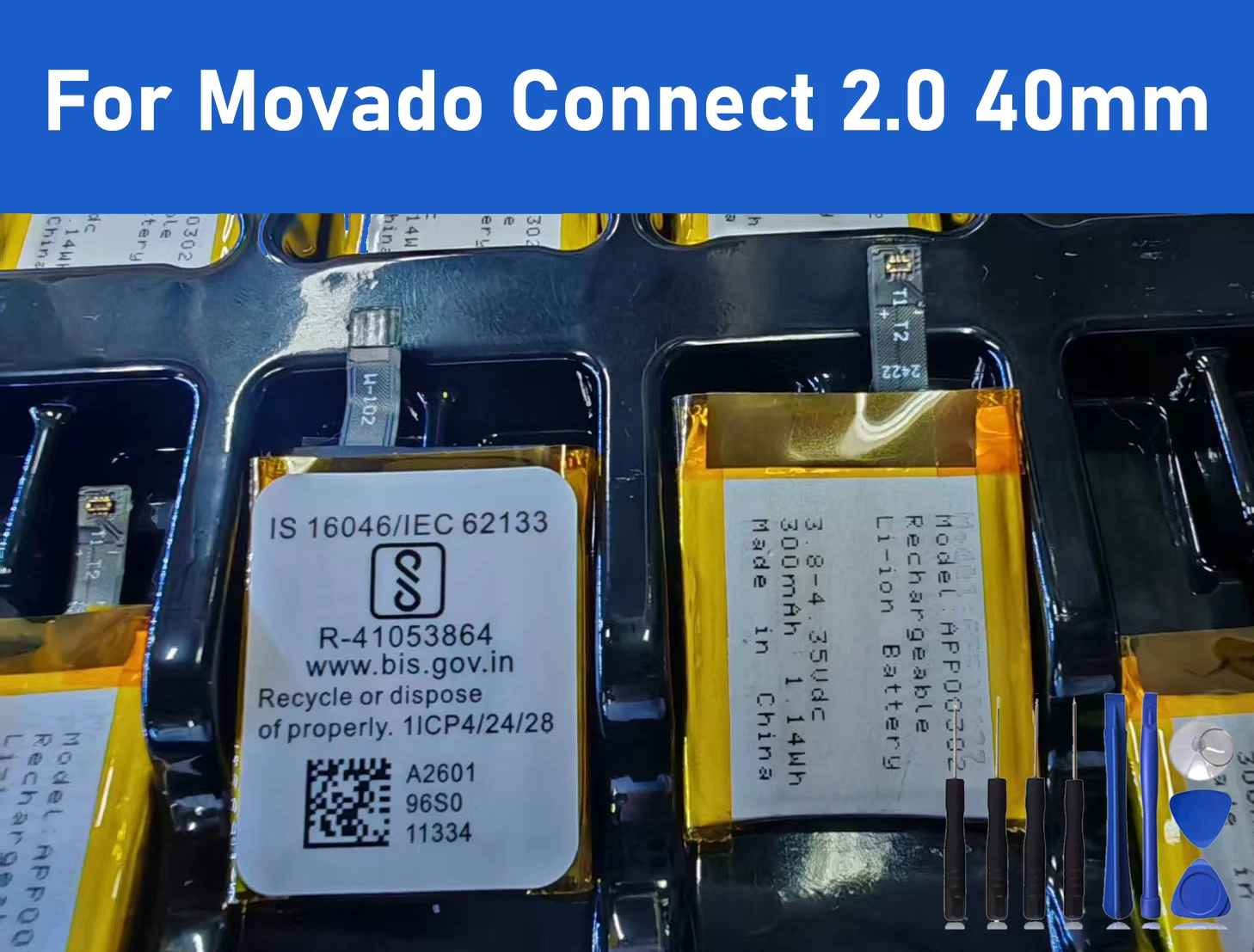 

2025 YEAR EOTABACC 100% New Original Battery APP00302 For Movado Connect 2.0 40mm Battery +Tools