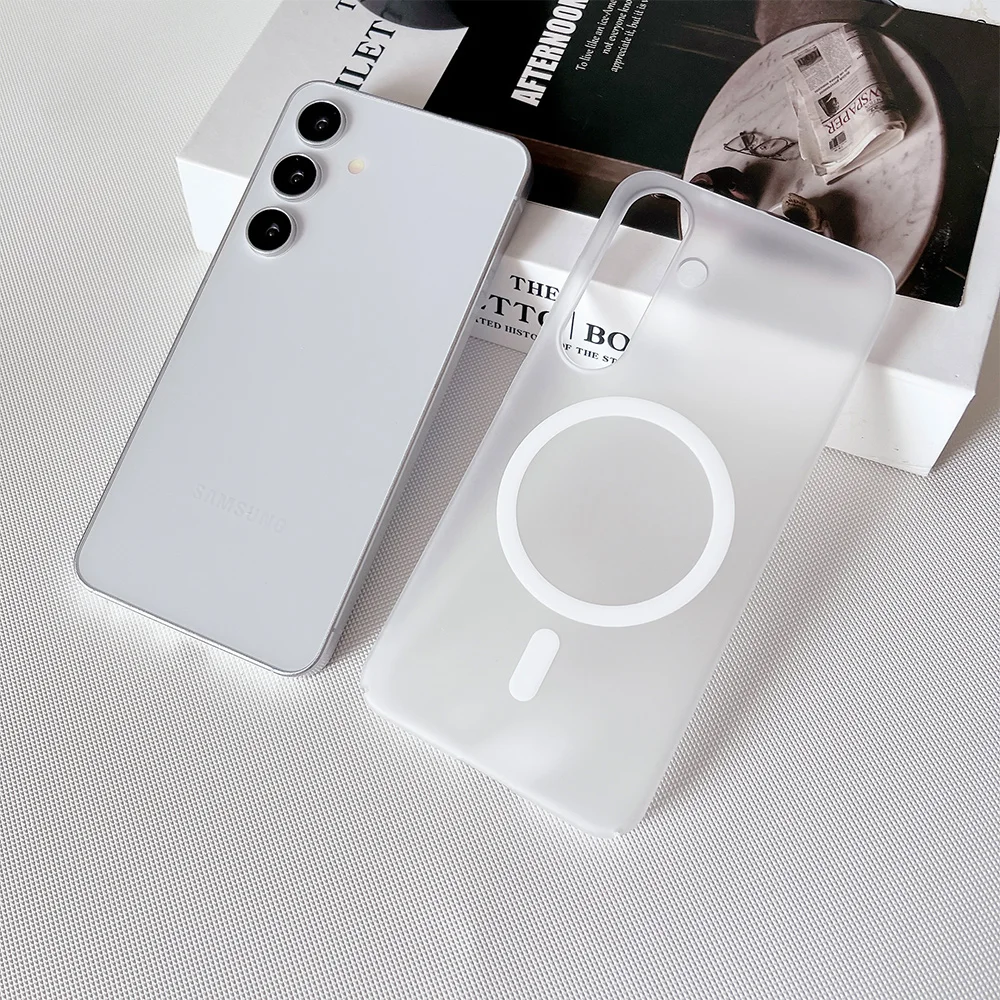 Luxuriöse Matte Transparente Handyhülle für Magsafe für Samsung S25 Ultra S26 Ultra S24 Plus S23 A56 A57 A36 A37 Magnetische Hartschale – Detail 7