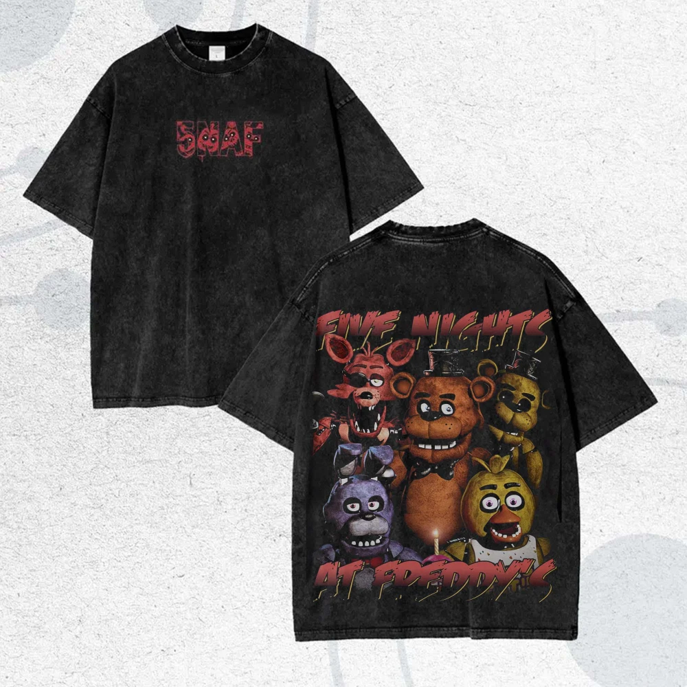 90s Retro Bootleg Five Nights at Freddy's Horror Game T-Shirt  Unisex Streetwear Shirt for All Seasons  t shirt for men