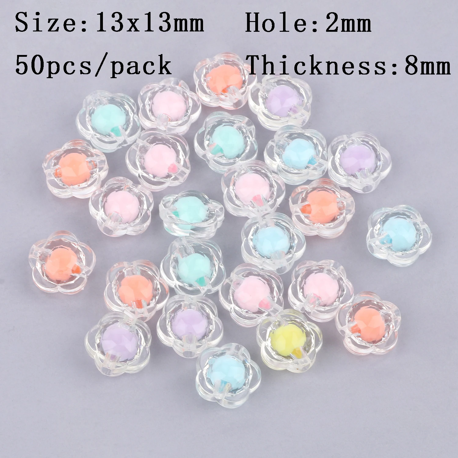 50pcs Fashion Acrylic Loose Spacer Beads Lovely Star Candy Heart Beads For Cute Baby Jewelry Making Diy Handmade Accessories