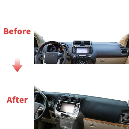 Imagen 2 del producto Ajuste para Toyota Land Cruiser Prado 2010-2020 150 J150 Dashmat cubierta de tablero almohadilla DashMat parasol accesorios de alfombra protectora