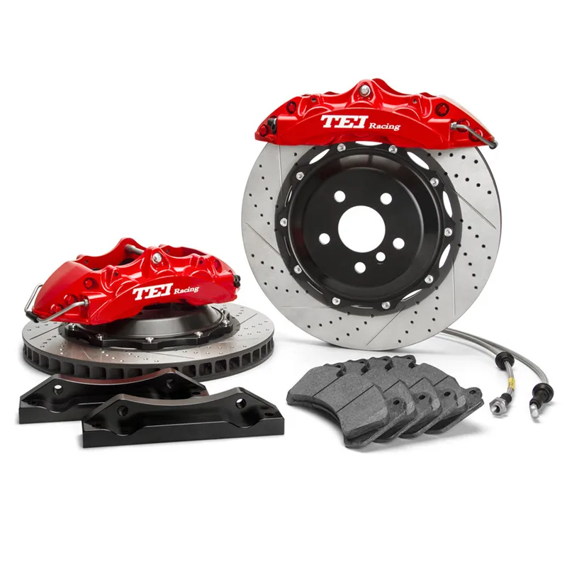 

Big Brake Kit 6-piston Front Caliper with 355x32mm Slotted Drilled Rotor Red Brake Caliper for Buick Real 2018 18inch Wheels