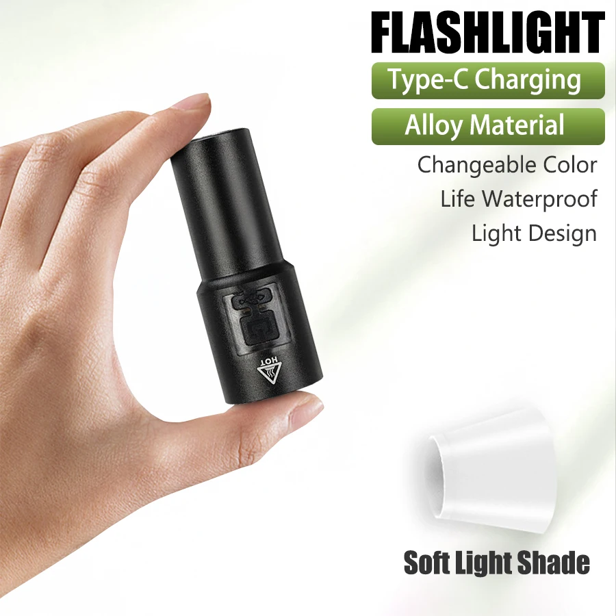 

Rechargeable EDC Pocket Flashlight Portable Ultra Bright Magnetic Torch Light 4 Modes for Camping Night Walk Outdoor Emergency