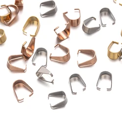 100pcs Stainless Steel Pinch Clip Clasp Bail Necklace Pendant Claw Clasps Buckle Connectors for DIY Charms Craft Jewelry Making