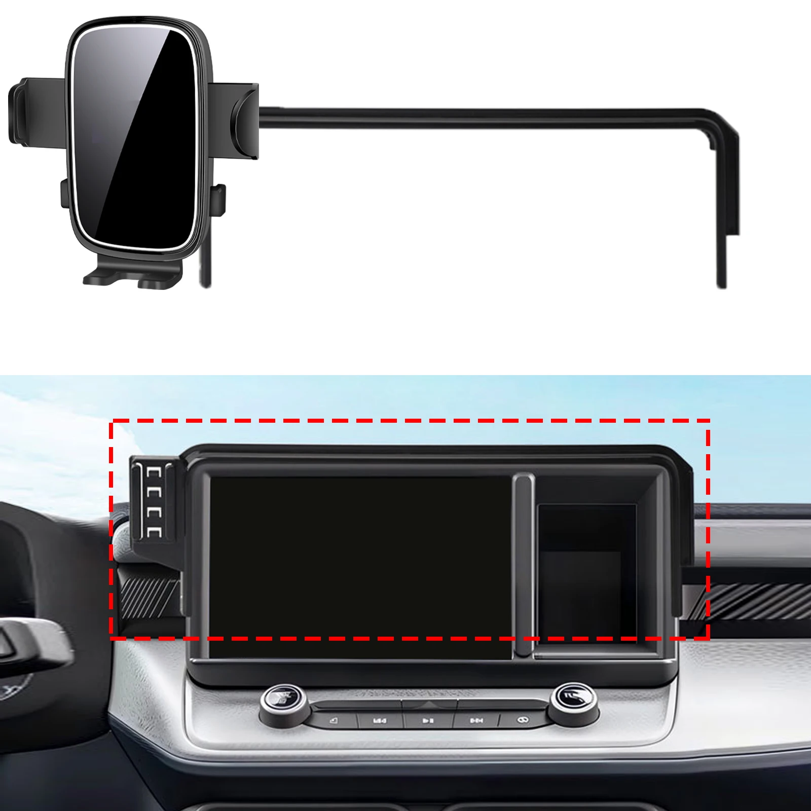 

for Ford Maverick 2022 2023 2024 ​​Custom Fit Phone Holder Mount Dashboard Screen Base No Drill Car​​ accessoires