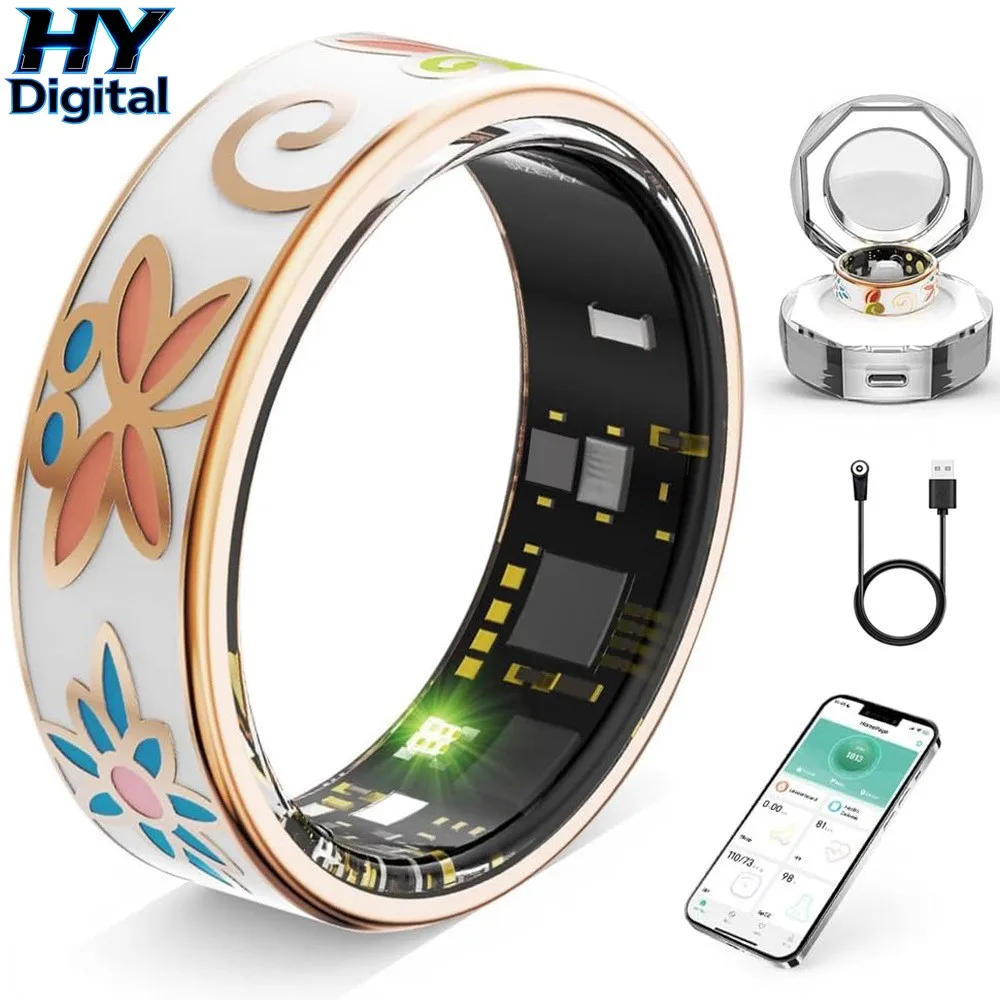 

Умное кольцо HY Digital Color Enamels Craftsmanship: мониторинг сна, уровня кислорода в крови, артериального давления, мультиспортивные режимы, SmartHealth