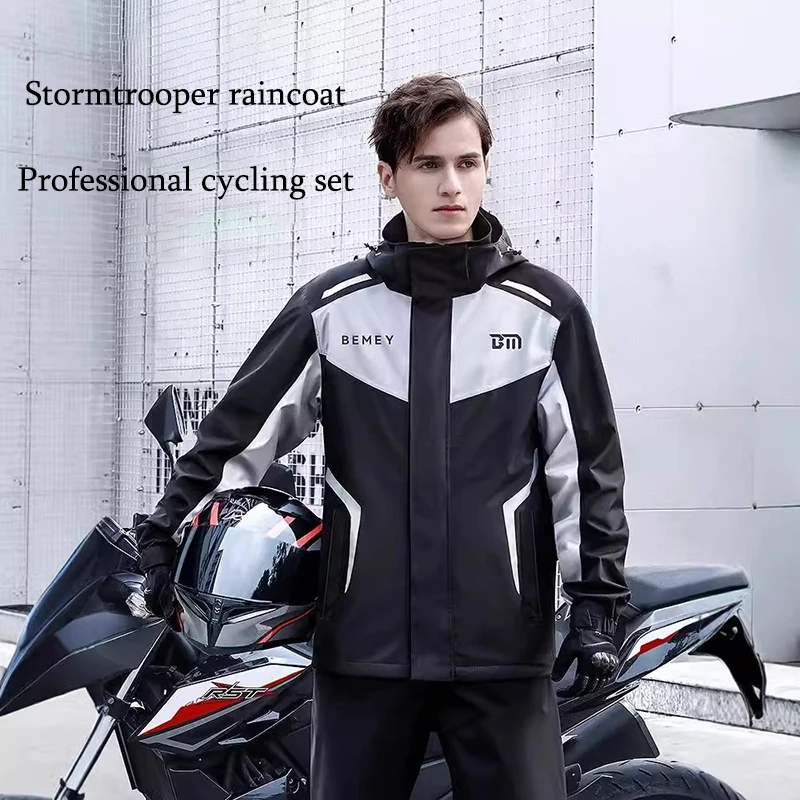 Motorcycle Raincoat Reflection Camping Hiking Fishing Raincoat Moto Suit Rainstorm Prevention Jacket Pants Motorcyclist Raincoat