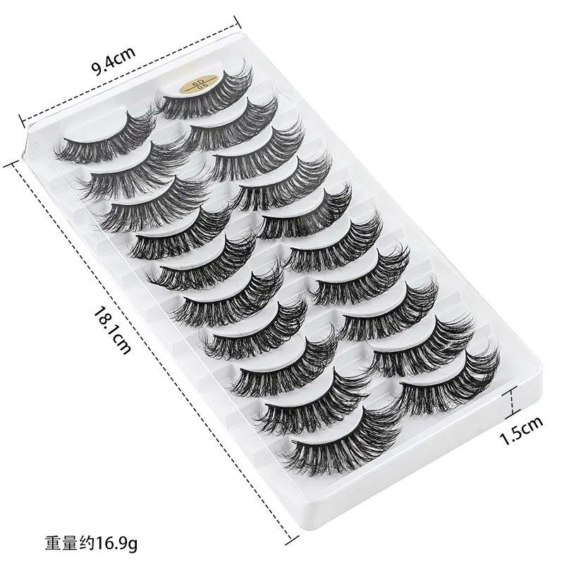 10 paires de faux cils aspect naturel faux cils pour un look élégant et tendance MIAO-US