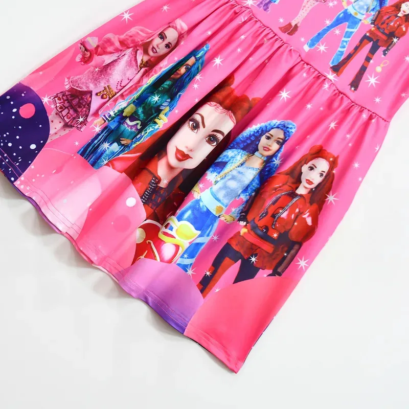 2025 11 2024 Kinder Descendantsing Kleidung Baby Mädchen Cosplay Rot und ihre Freunde Kleid Karneval Geburtstag Party Kinder C