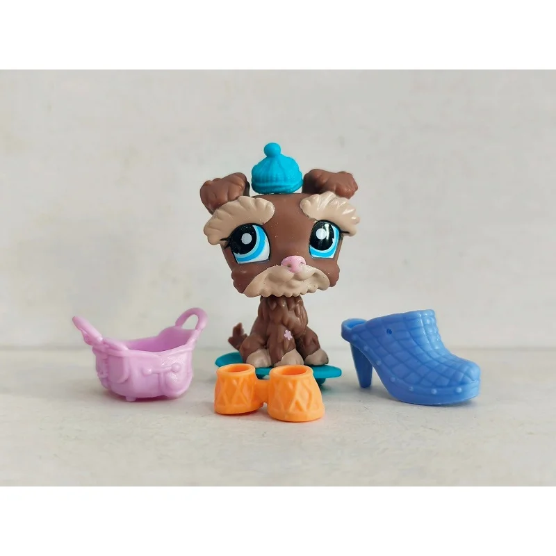 LPS Figure Brown Dog #6611 W/4pcs Accessories Littlest Pet Shop kid toy