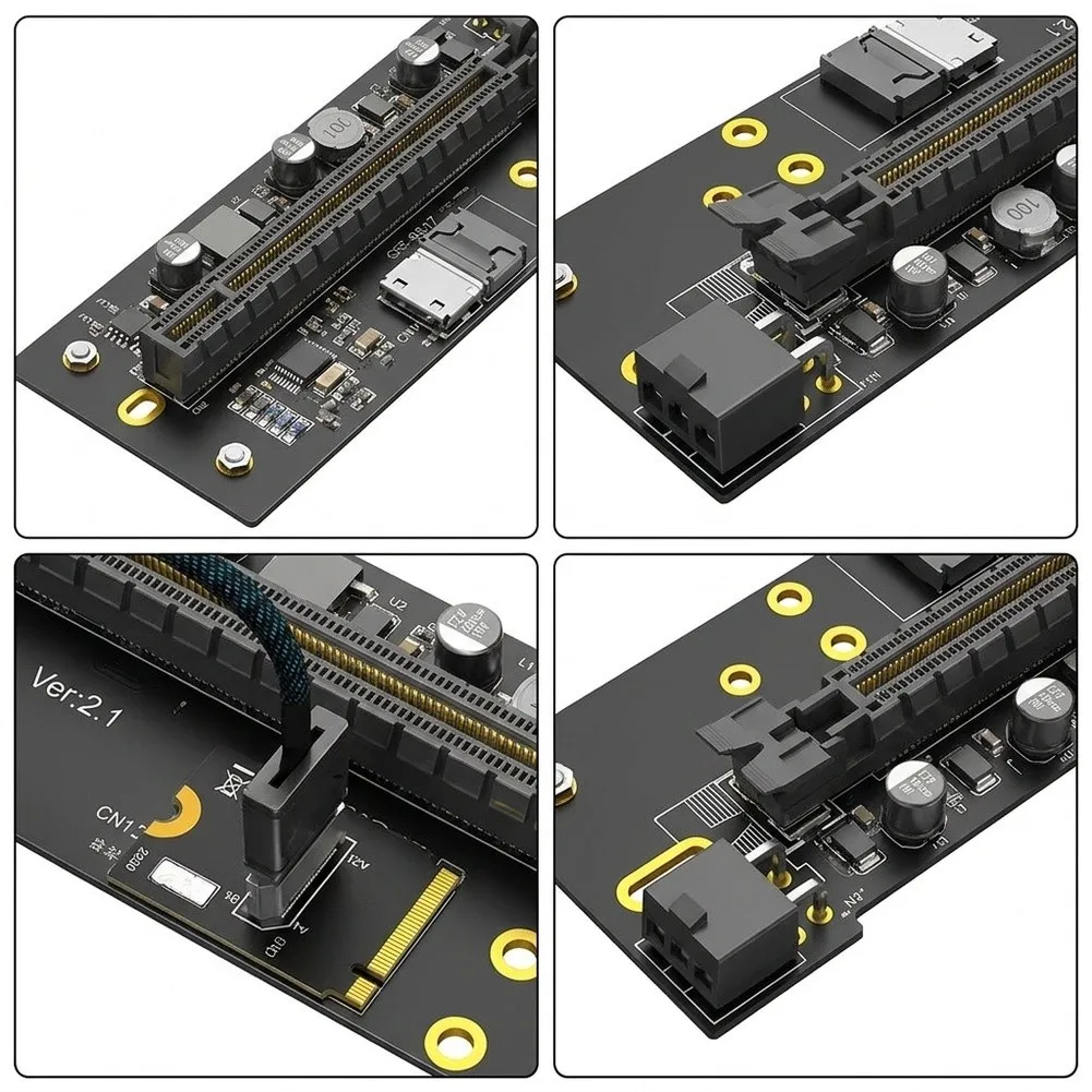 For M.2 For M-Key 2230 2280 External For PCIe 4.0 x16 Adapter Card Designed for GPU Expansion with 6-Pin Right Layout