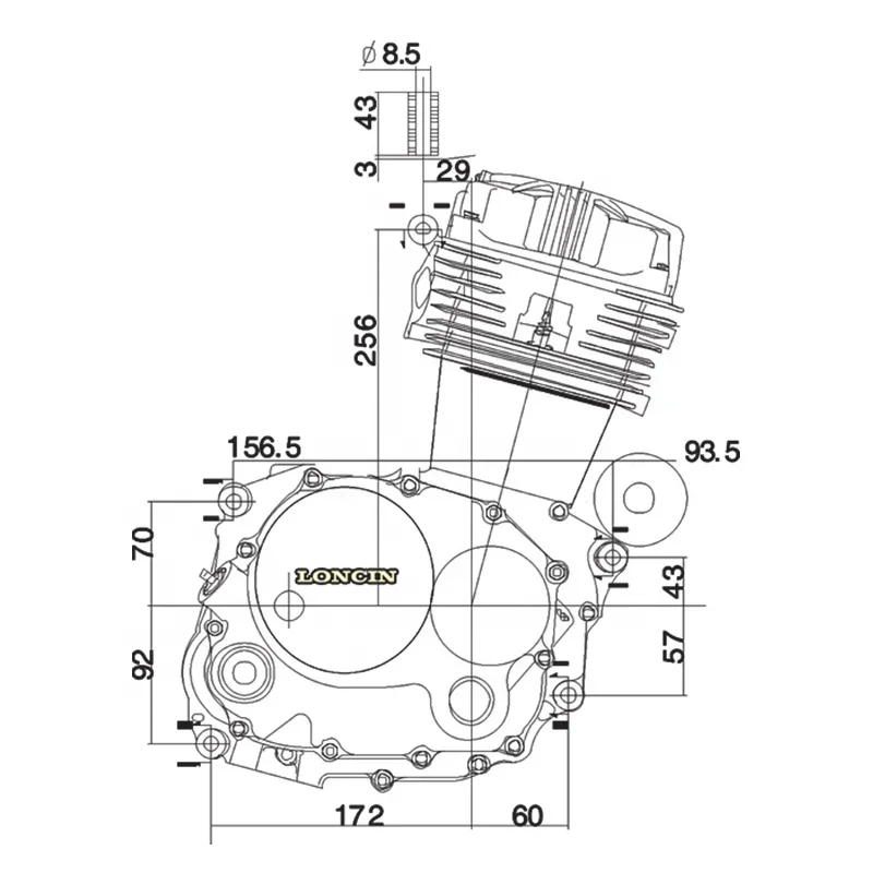 CQJB High Quality Motorcycle Engine TF125 150 175 200CC Motorcycle Engine Assembly