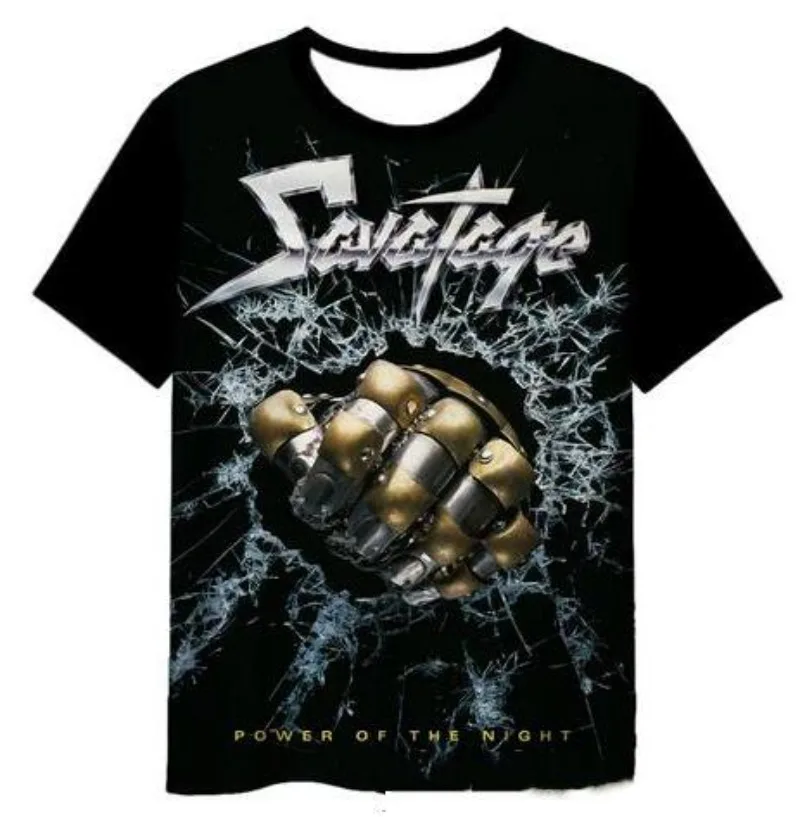 Summer Vintage Savatage Rock 3D Print  T Shirt Men Casual  Tops O-Neck Oversized Men's Clothing Punk Streetwear DX0218