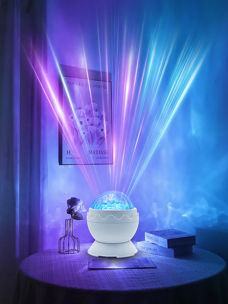 Projector Lamp for Bedroom Living Room Party Northern Light Projector USB Powered Ocean Wave Ceiling Projector RGB 2-In-1