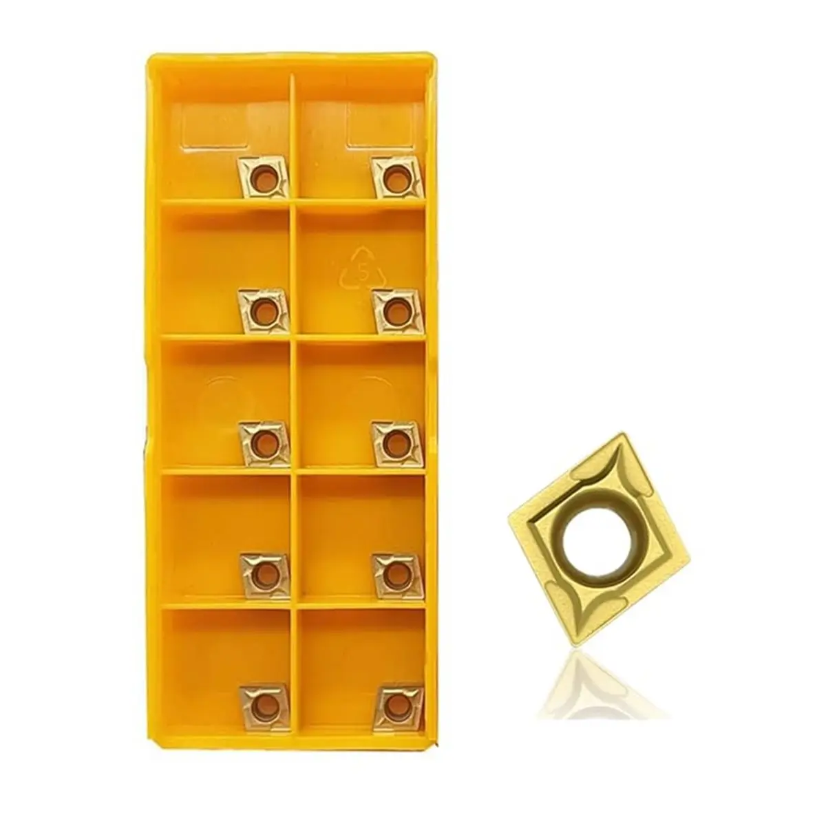 Promotional-10 Pcs CCMT060204 Turning Inserts,CCMT Insert Insert Mutilayer Coated Lathe Replacement Inserts for Lathe Turning To