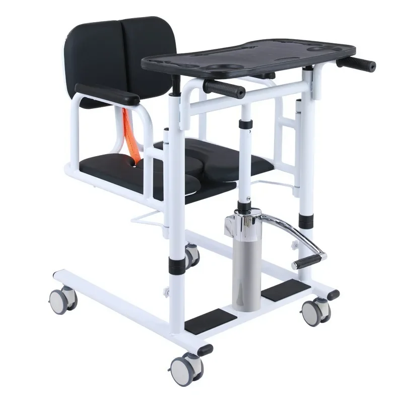 Shift machine, home elderly care multi-functional transfer toilet bath chair hydraulic lift shift chair with dining table