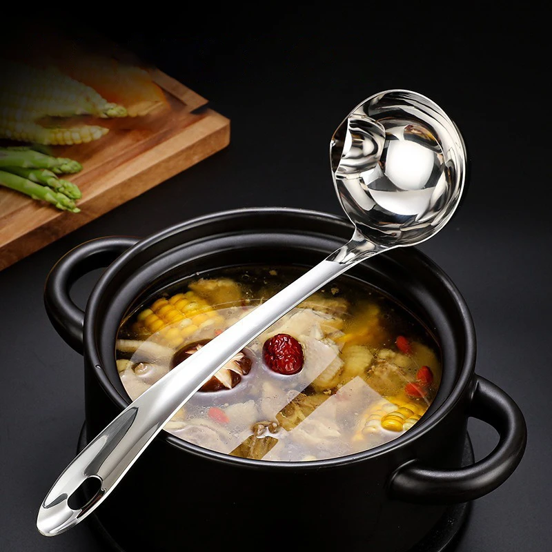 Stainless Steel Colander Spoon Soup Colander Kitchen Gravy Oil Soup Fat Separator Yogurt Oil Skimmer Spoon Kitchen Accessories