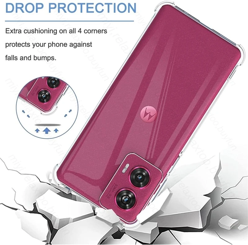 Edge50Fusion Case Camera Protection Back Phone Cover For Motorola Edge 50 Fusion 5G 2024 Clear TPU Soft Airbag Shockproof Coque